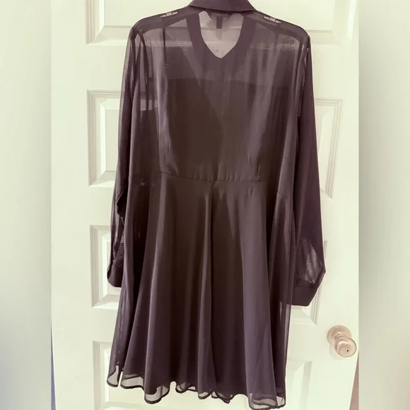 NWT Banana Republic Elegant Black Sheer Dress with stretch slip/dress underneath - Picture 10 of 10
